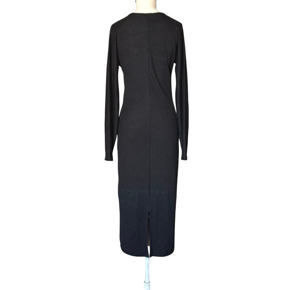 Rag and Bone The Long Sleeve Knit Rib Bias Midi Dress Women’s S in Black *EUC - Picture 6 of 7